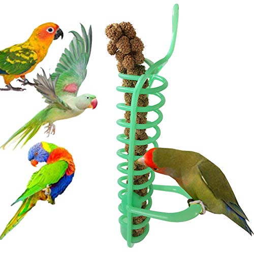 HuhuswwBin - Comedero en Espiral portátil para Colgar pájaros, Loro, Comida y Frutas, Juguete para Escalada