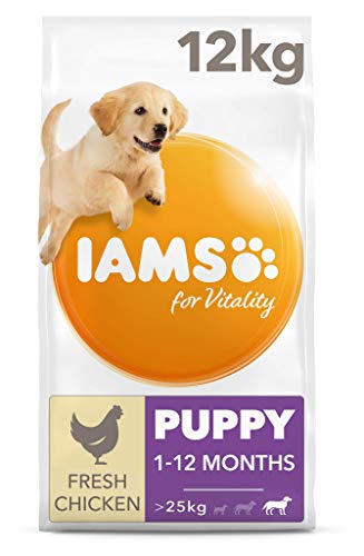 IAMS for Vitality Alimento para Cachorros Grandes con pollo fresco [12 kg]