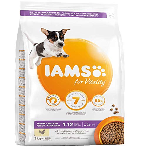 IAMS for Vitality Alimento para Cachorros Pequeños y Medianos con pollo fresco [3 kg]