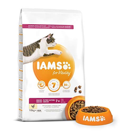 IAMS for Vitality Alimento para Gatos de Edad Avanzada con pollo fresco [10 kg]