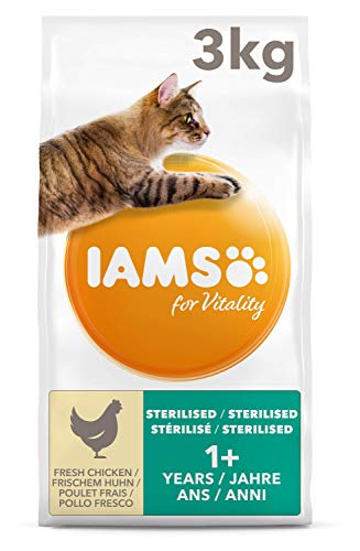 IAMS for Vitality Light in Fat/Esterilizado Alimento para gatos con pollo fresco [3 kg]