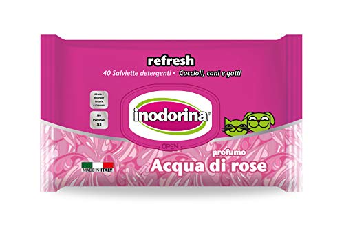 Inodorina Toallitas Refresh Agua de Rosas, 40 Unidades