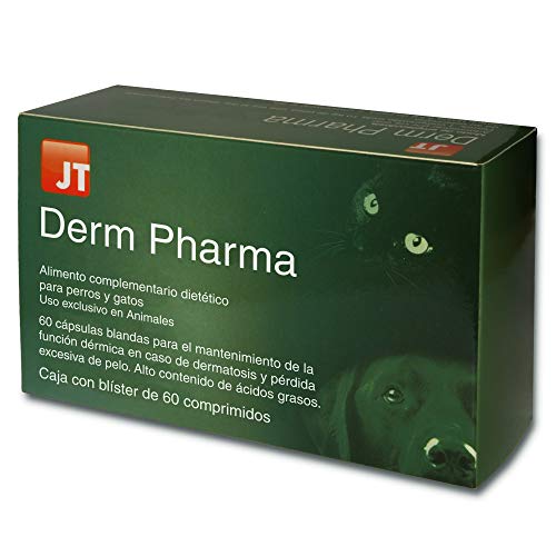 JTPharma Derm Pharma - Alimento complementario para mascotas, 60 comprimidos