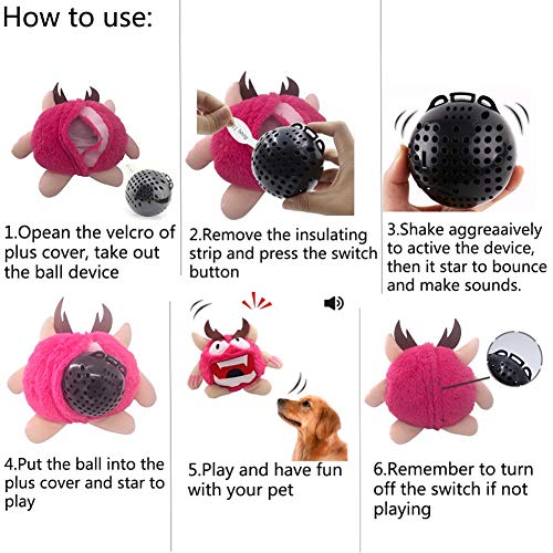 Juguete para perro Juguete interactivo para perro de peluche zumbido Juguete de pelota automático Electrónico Sacudiendo el juguete de salto loco Deportes 2 juegos