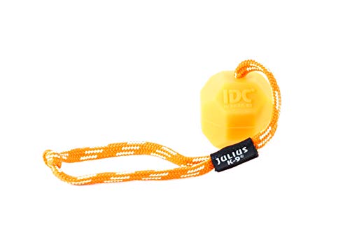 Julius-K9 242-BLL-60-ORW Fluorescens Ball with String Diam.60mm - Smooth, Orange, Soft, Un tamaño