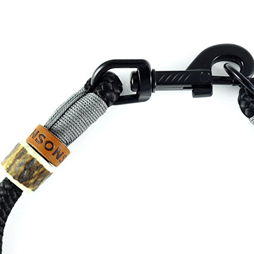 KENSONS for dogs - Collar de perro de cuerda con mosquetón de tijeras, resistente y resistente a la intemperie, diámetro de 10 mm, diseño de cuerno de ciervo