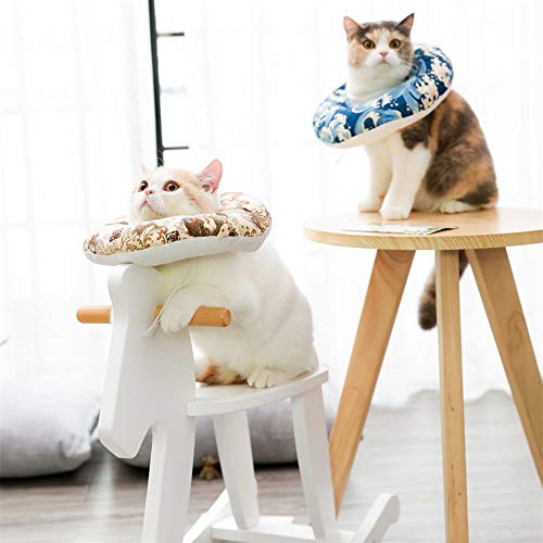 Kitchen-dream Collar Protector para Mascotas, recuperación de la cirugía de Mascotas Ajustable Collar Suave Collar Anti-mordedura para Gatos después de la cirugía (M)