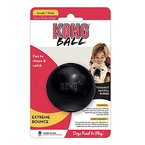 KONG - Extreme Ball - Juguete de caucho para mandíbulas potentes, negro - Para Perros Pequeños