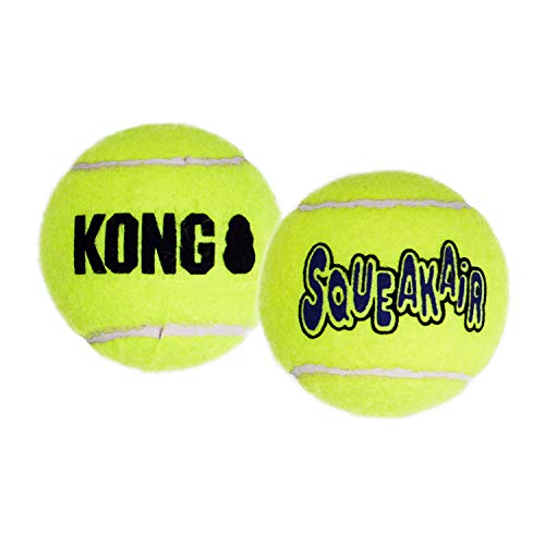 KONG - Squeakair Balls - Pelotas de Tenis sonoras Que respetan Sus Dientes - para Perros de Raza Mediana (6)