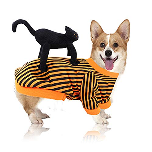Lazder disfraz de Halloween para mascota divertido perro gato cosplay cachorro gatito forro polar con capucha abrigo, Microfibra, multicolor, xx-large
