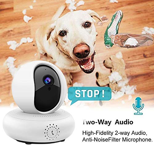 LEEFISH Cámara inalámbrica para Mascotas 1080P HD Monitor de Perro, cámara de vigilancia, Gato, detección de Movimiento, visión Nocturna, Audio de Dos vías para bebé/Perro/Gato