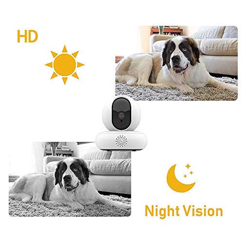 LEEFISH Cámara inalámbrica para Mascotas 1080P HD Monitor de Perro, cámara de vigilancia, Gato, detección de Movimiento, visión Nocturna, Audio de Dos vías para bebé/Perro/Gato