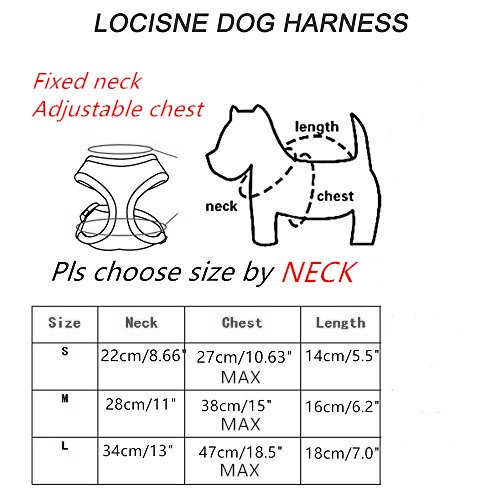 Locisne Tela de malla chaleco para perros Arnés suave ajustable cómodo | El plomo en el pecho del animal doméstico caminar con correa con clip (rojo, Pequeño)