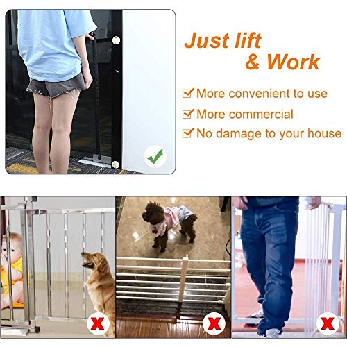 Magic Pet Safety Gate Barrera de Seguridad para Mascotas Portátil y plegable Safe Guard Cerramiento de seguridad para mascotas Dog Cat Fences (Negro)