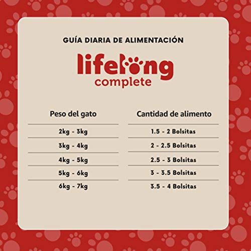 Marca Amazon - Lifelong Alimento completo para gatos adultos - Selección de carne en salsa, 2,4 kg (24 bolsitas x 100g)