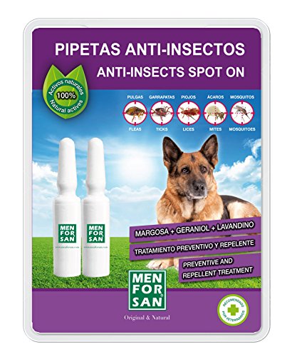 MENFORSAN Pipeta Anti-Insectos Para Perros Con Margosa , Geraniol Y Lavandino  - 200 gr