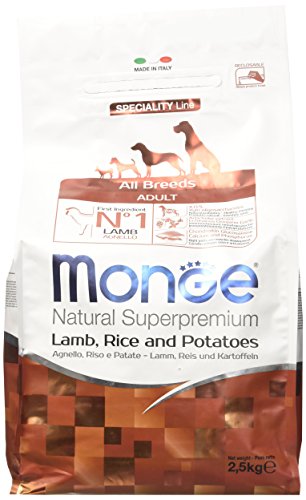 Monge - Alimento All Breeds con Cordero/arroz/Patatas Envase de 2,5 Kg - Alimento Completo para Perros Adultos de Razas Medias