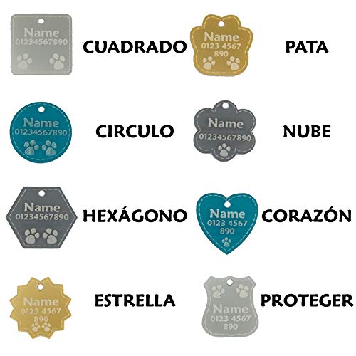 National Engraver Etiquetas de Identificación de Mascotas Perros y Gatos Personalizadas Grabado Premium