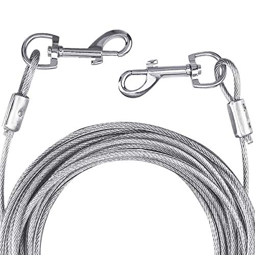 NATUCE Cable para Atar Perros, 10 pies (3 Metros) Cable de Amarre para Perros de hasta 176 Libras, Adecuado para Todas Las Razas (Azul)