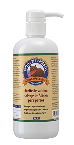 Natural Greatness Aceite de Salmón Salvaje de Alaska Grizzly. Producto Natural Puro para su Mascota (500 ml)