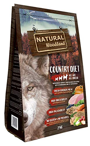 Natural Greatness Pienso Seco para Perros Receta Natural Woodland Country Diet. Super Premium. Todas Las Razas y Edades. Sin Gluten (2 Kg)