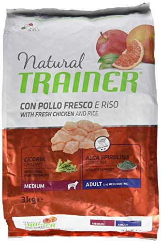 Natural Trainer Trainer Natural Medium Pollo Riso kg. 3 Comida Seca para Perros, Multicolor, única