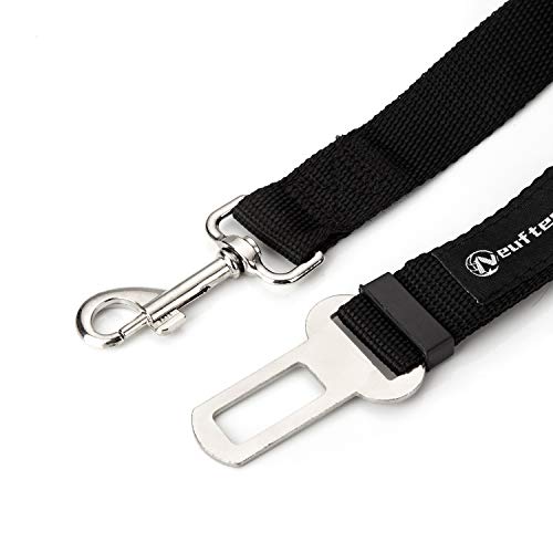 Neuftech - Cinturón de Seguridad de Coche Ajustable para Mascotas, Color Negro