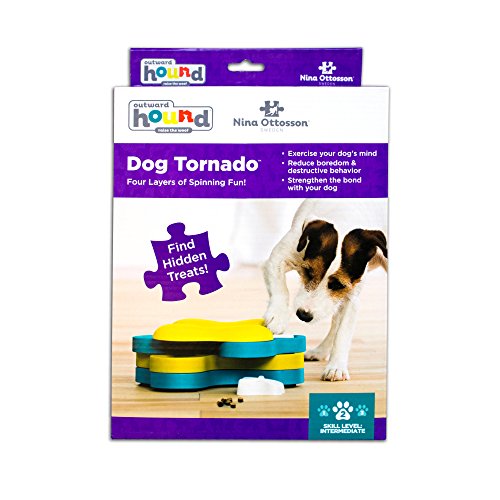 Nina Ottosson Dog Tornado - Dispensador Interactivo De Recompensas - Rompecabezas para Perros, Un tamaño, Azul Y Amarillo 691 g
