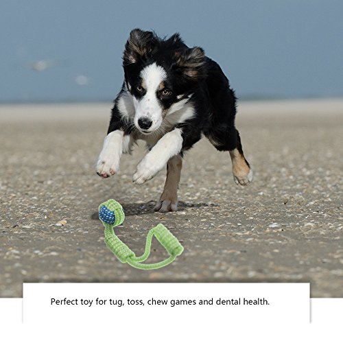 ONEVER Perro Algodón Cuerda Juguete Knot Puppy Chew Juguetes Teething Dientes de Limpieza para Animales para Las Pequeñas Bolas Juego Poker Medio Gros Perros