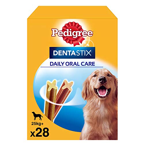 Pedigree Pack de 28 Dentastix de uso diario para la limpieza dental de perros grandes (Pack de 4)