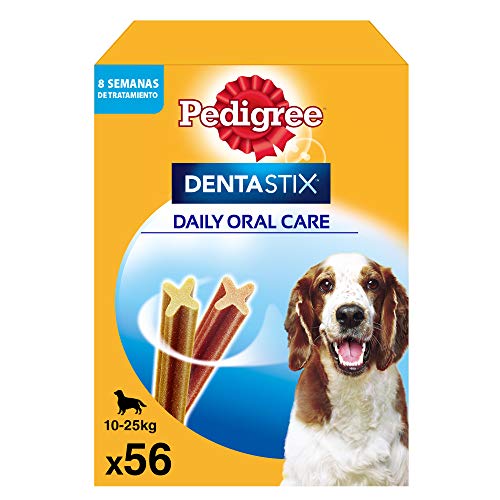 Pedigree Pack de 56 Dentastix de uso diario para la limpieza dental de perros medianos (Pack de 1)