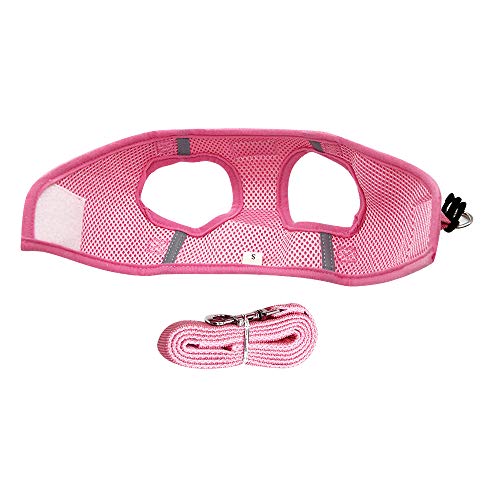 PET SPPTIES Tela de Malla Chaleco para Perros Arnés Suave Ajustable cómodo para Cachorros, Perros Pequeños y Gatos PS042 (S, Pink)