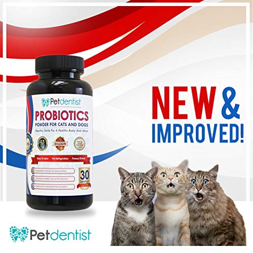 Petdentist polvo probiótico para perros y gatos con 17 cepas bacterianas beneficiosas Ayuda a la inmunidad a la digestión La salud dental incluye 73 millones de bacterias buenas por porción