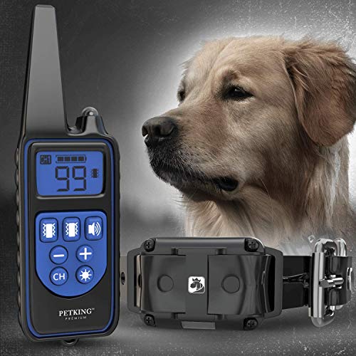 PetKing Premium - Collar de entrenamiento antiladridos para perros con control remoto para perros pequeños y grandes, dispositivo disuasorio