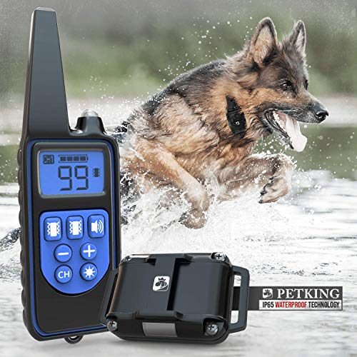 PetKing Premium - Collar de entrenamiento antiladridos para perros con control remoto para perros pequeños y grandes, dispositivo disuasorio