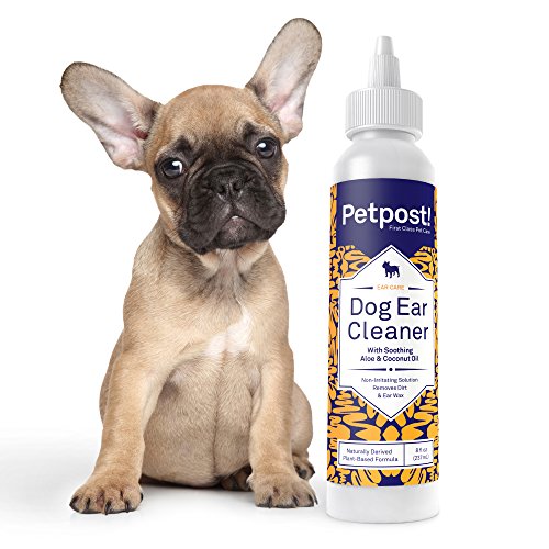 Petpost | Limpiador de Oídos de Perros – Solución de Aceite de Coco Natural – El Mejor Tratamiento para Garrapatas de Oído de Perro e Infecciones – Libre de Alcohol e Irritantes – 8 Oz.