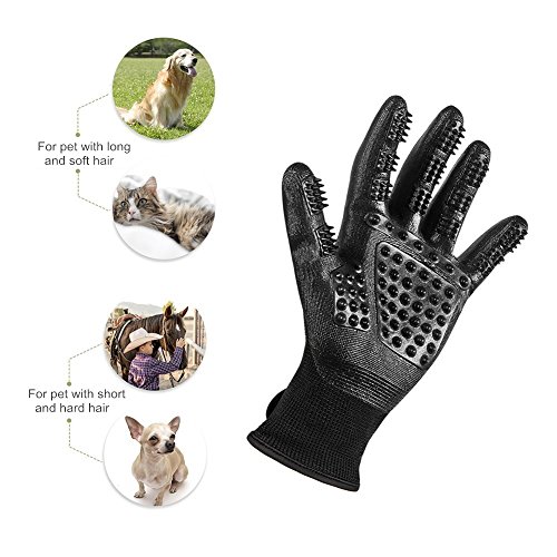 PetRadise Guantes de aseo para mascotas, diseño de cinco dedos mejorados, para perros y gatos