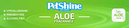 PetShine 11-04210 Toallitas Higiene Perro y Gato, Aloe - 40 Unidades