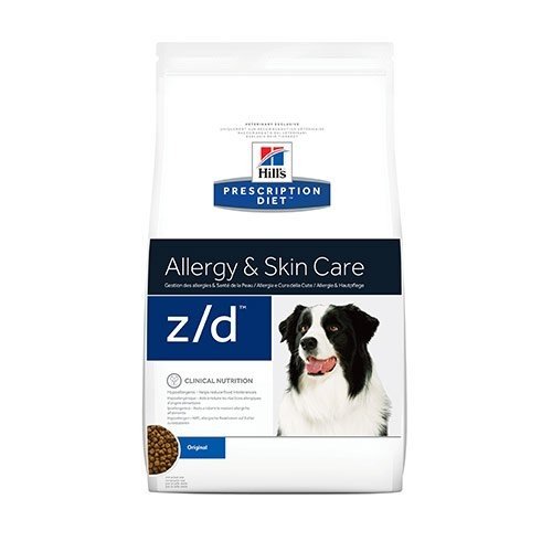 Pienso Hill's Prescription Diet Z/D Food Sensitives para perros con intolerancias o alergias alimentarias para mejorar la piel. Peso: 10 kg