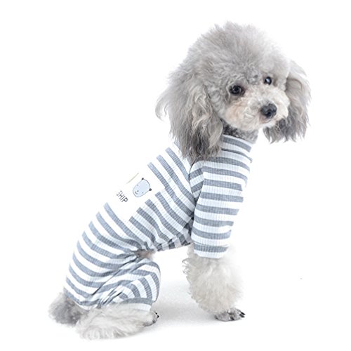 Pijama de algodón para perro, de la marca Selmai, a rayas