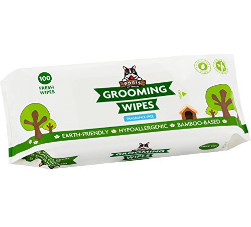 Pogi's Grooming Wipes - Toallitas húmedas - 100 toallitas desodorantes para Perros - No perfumadas, Naturales, Extra Grandes, biodegradables