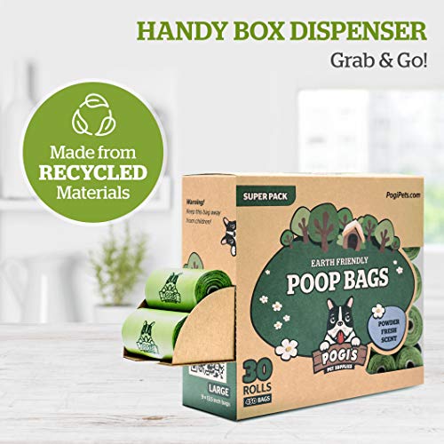 Pogi's Poop Bags - Bolsas para excremento de Perro - 30 Rollos (450 Bolsas) - Grandes, Biodegradables, Perfumadas, Herméticas