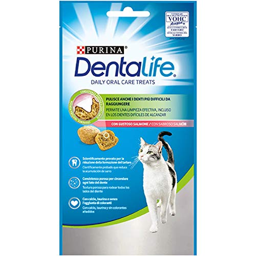 Purina DentaLife Snack Dental para Gato con Sabor a Salmón 8 x 40 g - 1 Pack