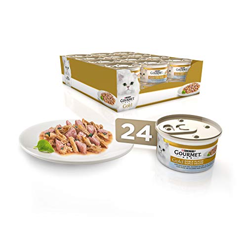 Purina Gourmet Gold Doble Placer comida para gatos de Pescado del Oceano 24 x 85 g