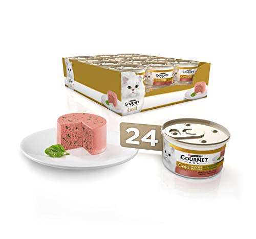 Purina Gourmet Gold Mousse comida para gatos con Pato y Espinacas 24 x 85 g