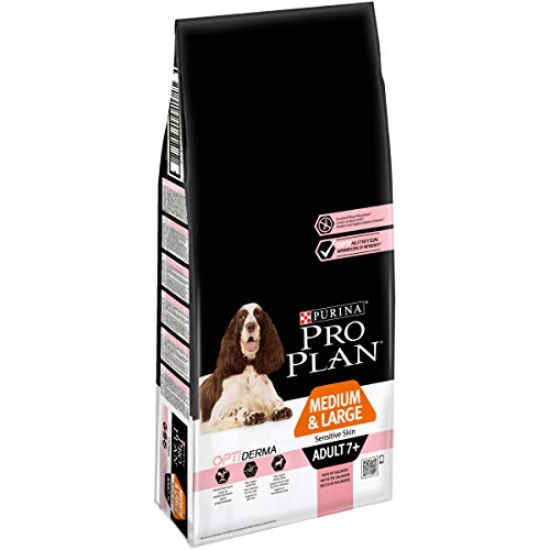 Purina Pro Plan Medium Large Adult 7+ Sensitive Skin OPTI Derma Salmon Comida para Perros - 14000 gr