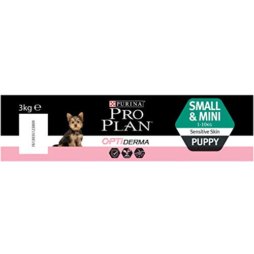 Purina Pro Plan Small & Mini Puppy, Salmón para cachorros de piel sensible, Pack de 4 x 3 Kg - Total 12 Kg