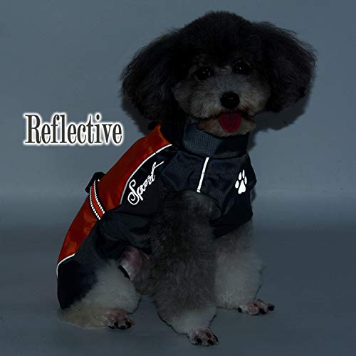 Ranphy Impermeable para Perros Tiras Reflectivas Chubasquero Transpirable Ropa Seguras Jacket Abrigo Chaqueta para Lluvia Medianos Perro de Raza Grande, Mascotas Ropaje Rojo 4XL