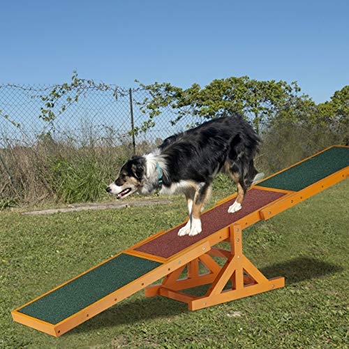 Relaxdays – Dog Agility Balancín, Agility Entrenamiento, Grande y pequeño Perro, Perro Entrenamiento, Perros Balancín, 54 x 180 x 30 cm, Multicolor