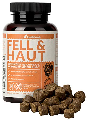 Schnüffelfreunde Fell & Haut I Complemento Alimenticio para Perros para Ayudar al Pelaje y la Piel - Beneficioso para el Pelo y Pelaje Brillante del Perro - con Aceite de Coco y Levadura de Cerveza